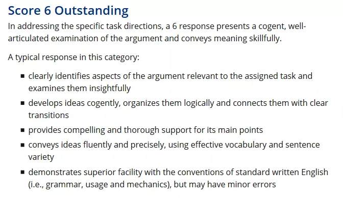 官网给出的Scoring Guide for the Argument Task