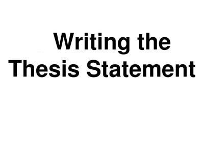 Thesis Statement应该如何写？
