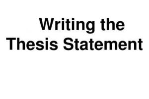 Thesis Statement应该如何写?