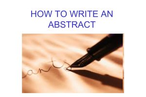 留学生英文摘要(Abstract)如何写？