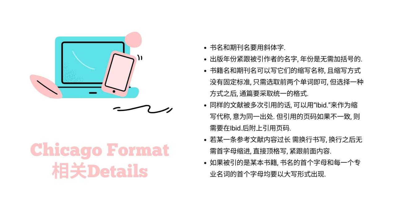 Chicago Format 相关Details