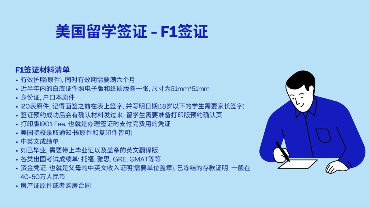 美国留学签证 F1签证