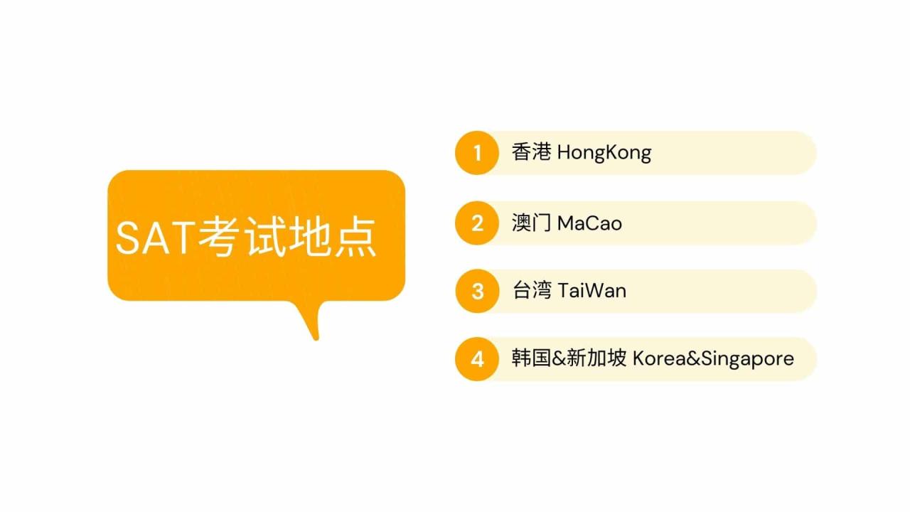 SAT考试地点