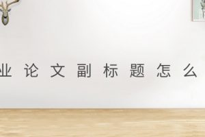 毕业论文副标题怎么写