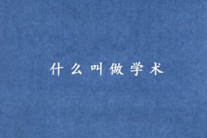 什么叫做学术