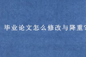 毕业论文怎么修改与降重?