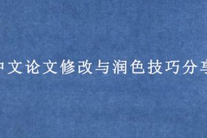中文论文修改与润色技巧分享