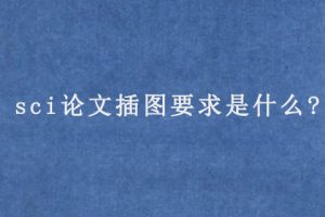 sci论文插图要求是什么?