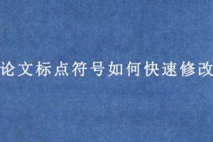 论文标点符号如何快速修改?