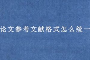 论文参考文献格式怎么统一?