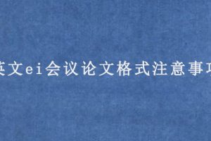 英文ei会议论文格式注意事项