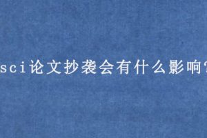 sci论文抄袭会有什么影响?
