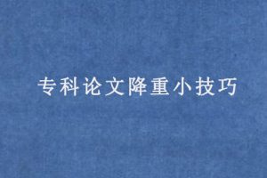 专科论文降重小技巧