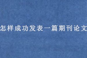 怎样成功发表一篇期刊论文