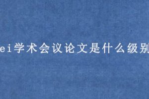 ei学术会议论文是什么级别?