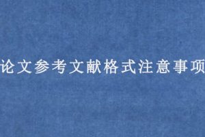 论文参考文献格式注意事项