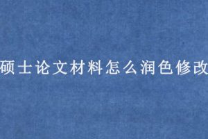 硕士论文材料怎么润色修改?