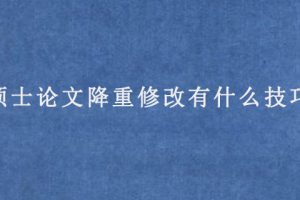 硕士论文降重修改有什么技巧?