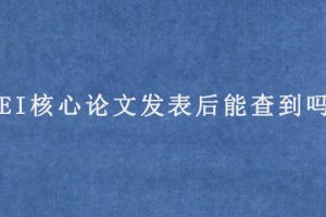 EI核心论文发表后能查到吗?