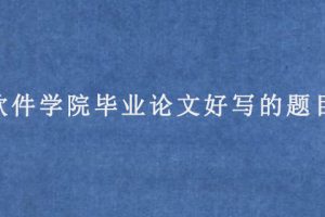 软件学院毕业论文好写的题目