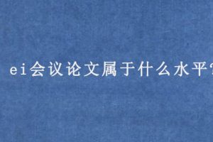 ei会议论文属于什么水平?
