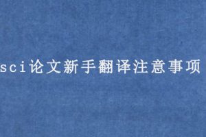 sci论文新手翻译注意事项