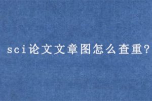 sci论文文章图怎么查重?