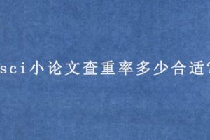 sci小论文查重率多少合适?