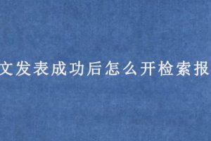 论文发表成功后怎么开检索报告?