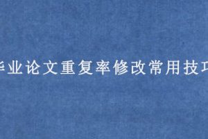 毕业论文重复率修改常用技巧
