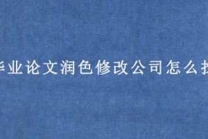 毕业论文润色修改公司怎么找?