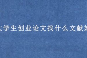 大学生创业论文找什么文献好?