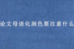 论文母语化润色要注意什么?