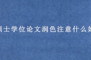 硕士学位论文润色注意什么好?