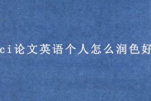 sci论文英语个人怎么润色好?