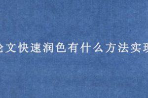 论文快速润色有什么方法实现?