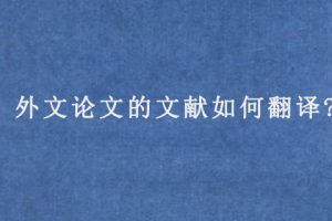 外文论文的文献如何翻译?