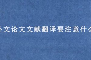 外文论文文献翻译要注意什么?