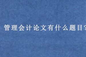 管理会计论文有什么题目?