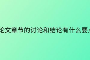 论文章节的讨论和结论有什么要点？