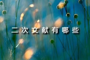 二次文献有哪些
