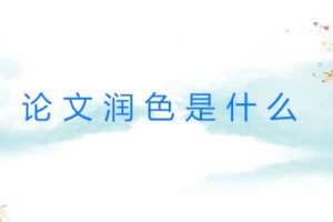论文润色是什么