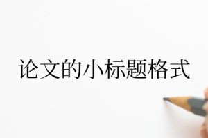 论文的小标题格式