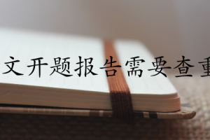 论文开题报告需要查重吗