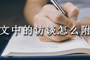 论文中的访谈怎么附录