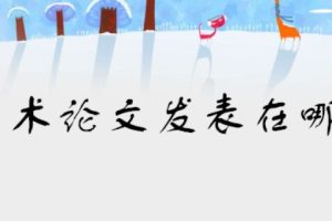 学术论文发表在哪里