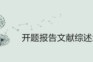 开题报告文献综述怎么写