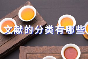 文献的分类有哪些