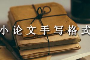 小论文手写格式