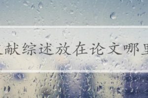 文献综述放在论文哪里